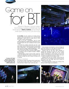 AV Magazine, applications - Game on for BT